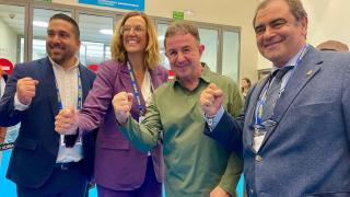 La delegación de la Diputación de Palencia junto al chef Martín Berasategui.