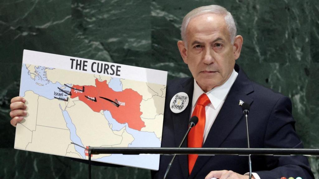 Benjamin Netanyahu se dirige a la 80.ª Asamblea General de las Naciones Unidas (AGNU) en la sede de la ONU.
