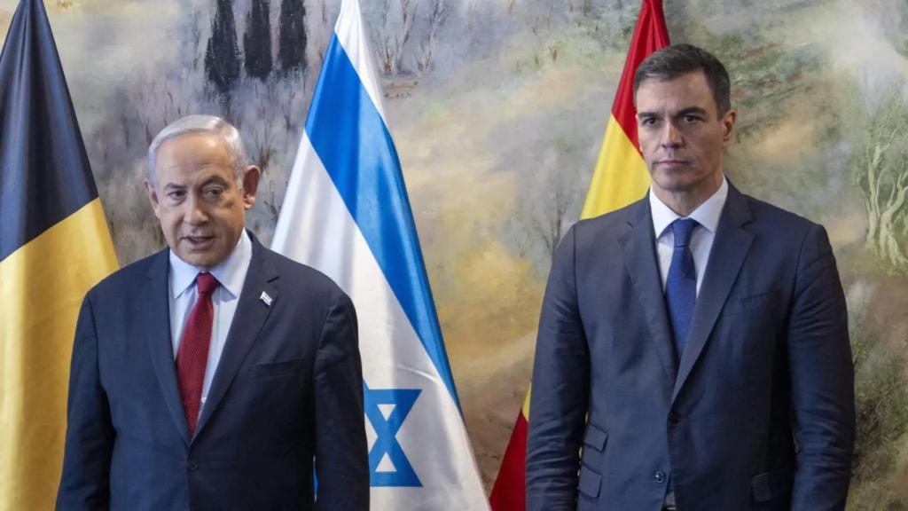 El presidente del Gobierno, Pedro Sánchez, y el primer ministro israelí, Benjamin Netanyahu, en la visita del español a Jerusalén, en noviembre de 2023.