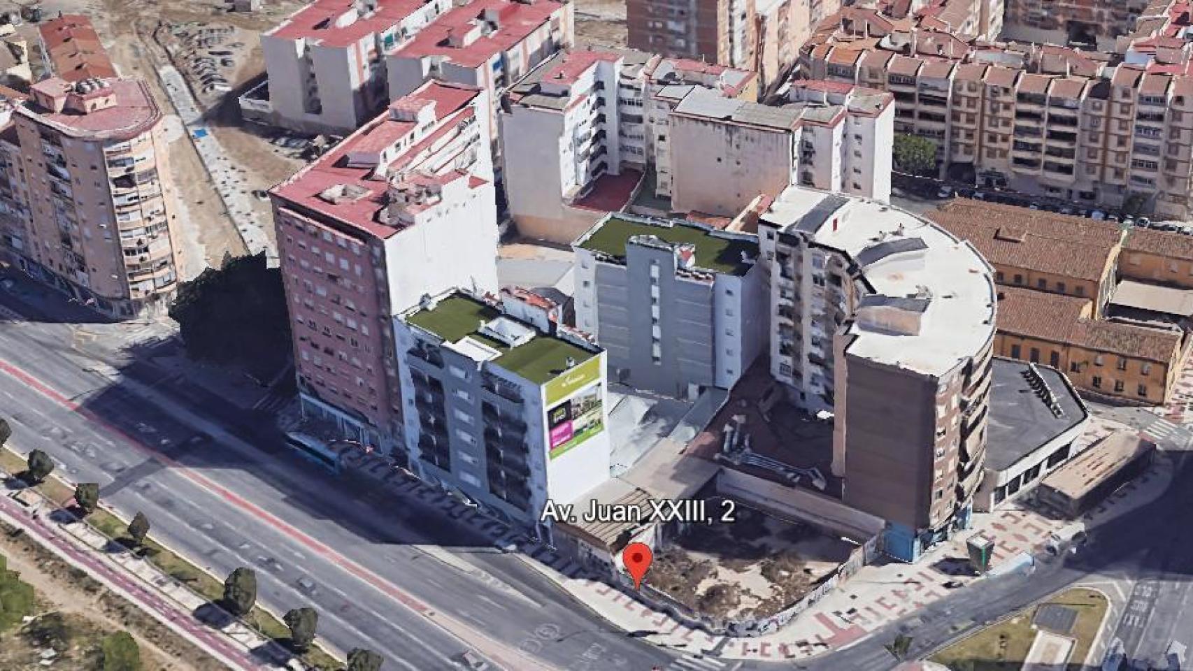 Localización de la parcela sobre la que se proyecta el nuevo hotel de 4 estrellas.
