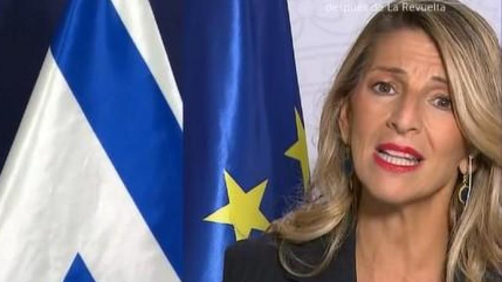 Yolanda Díaz este martes en una entrevista en 'La Hora de La 1' de TVE.