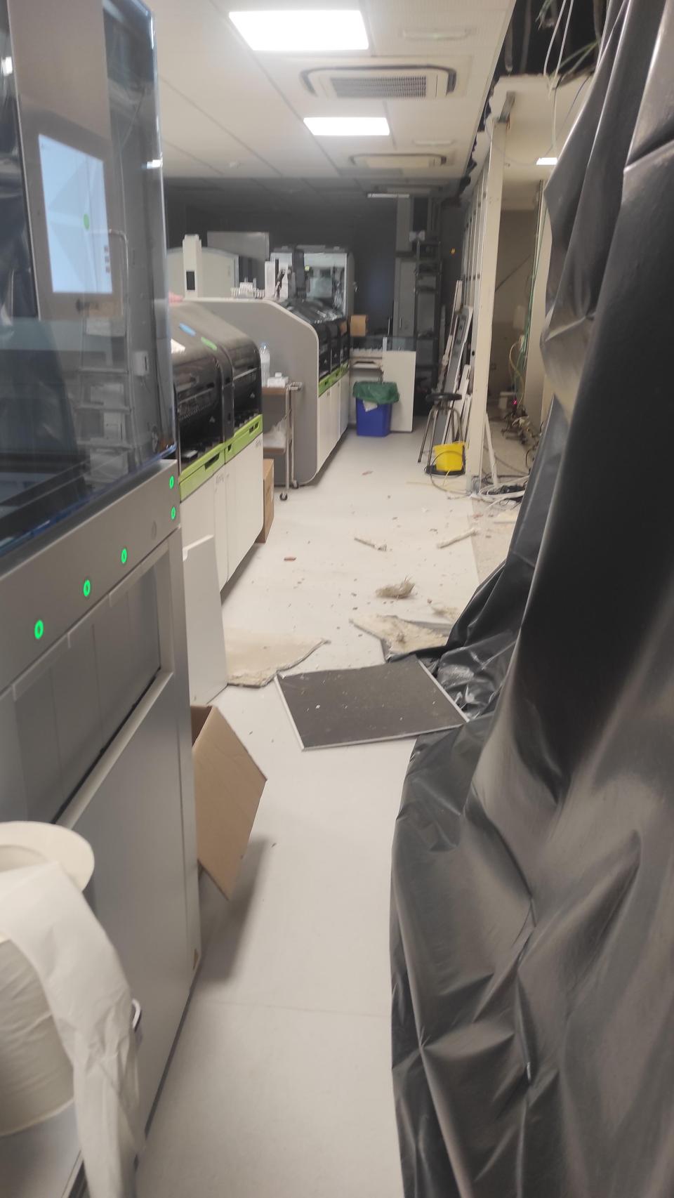 Así quedó el laboratorio