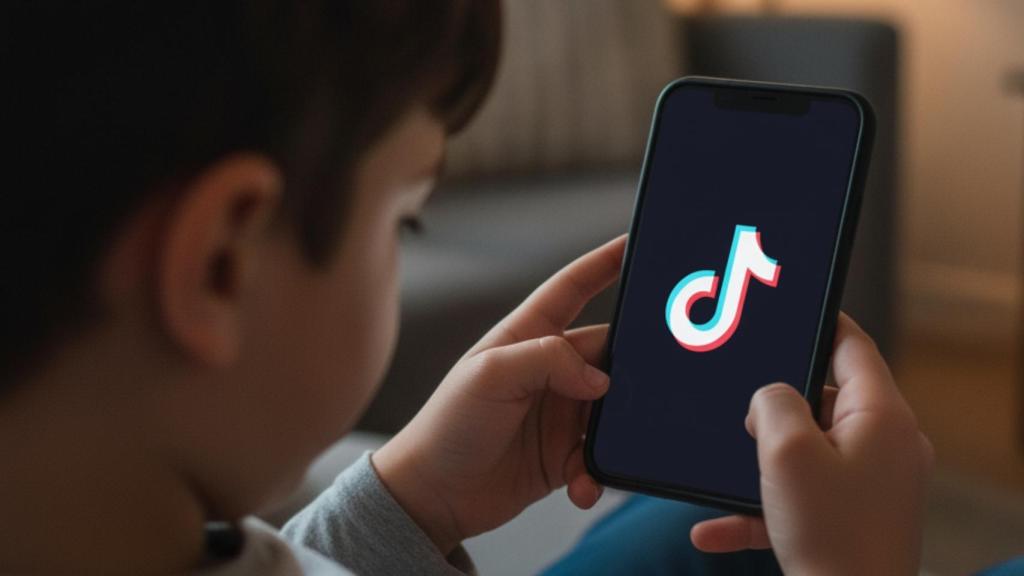 Un niño usando TikTok