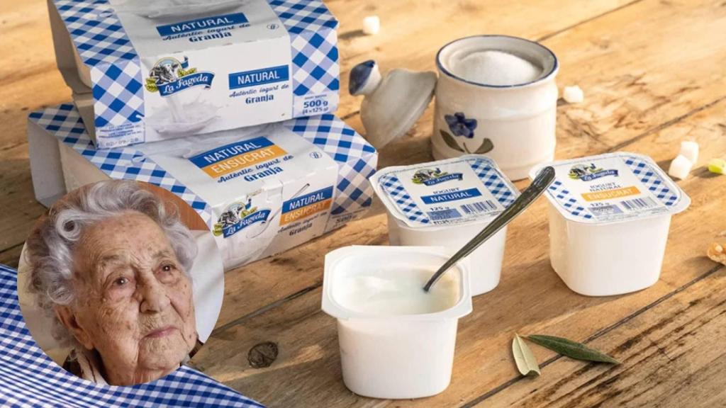 La supercentenaria Maria Branyas y los yogures de La Fageda