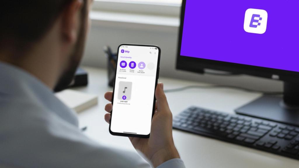 Blip en un móvil y un ordenador
