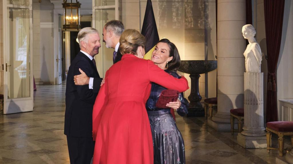 El cálido encuentro entre las Casas Reales española y belga este martes, 7 de octubre.