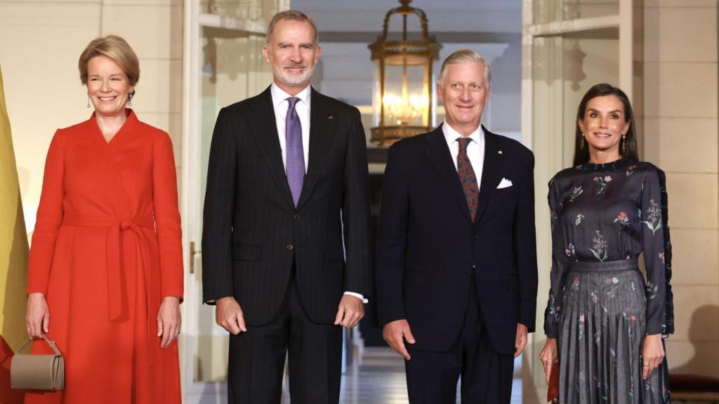 Felipe VI y Letizia, junto a los reyes Felipe y Matilde de Bélgica este martes, 7 de octubre.