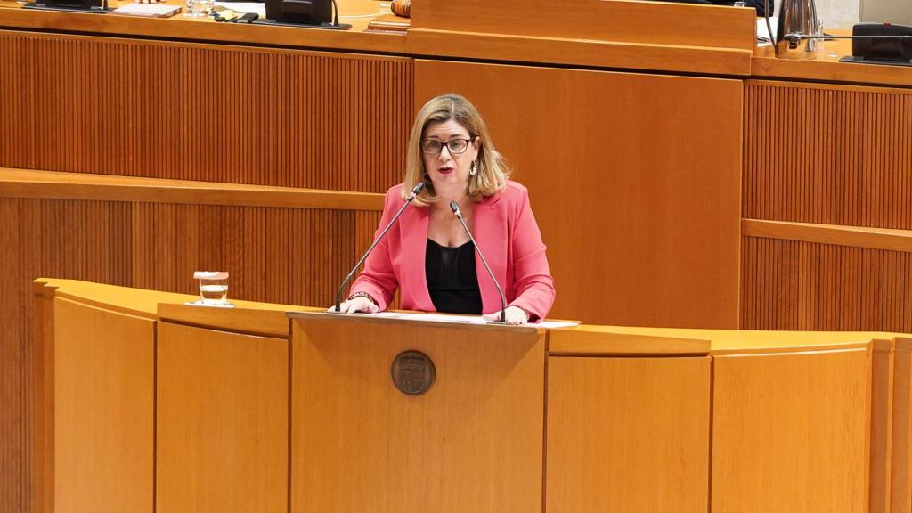 La consejera de Universidades, Claudia Pérez, en las Cortes de Aragón