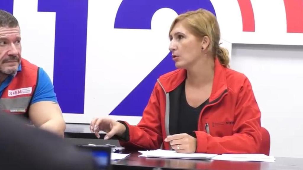 Salomé Pradas y Emilio Argüeso, durante el Cecopi de la tarde de la dana. EE