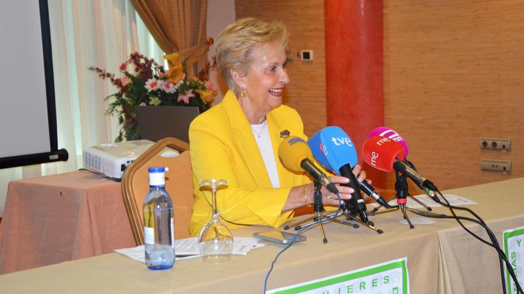Carmen Quintanilla, presidenta nacional de Afammer, en rueda de prensa.
