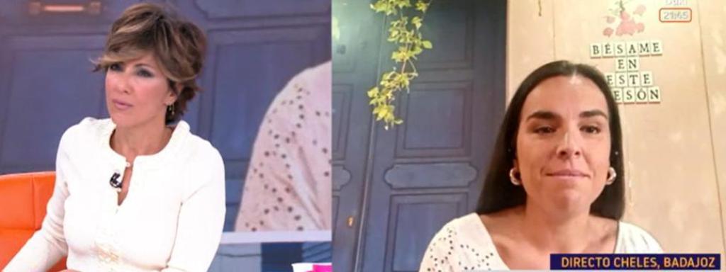 Natalia contando su situación a Sonsoles Ónega.