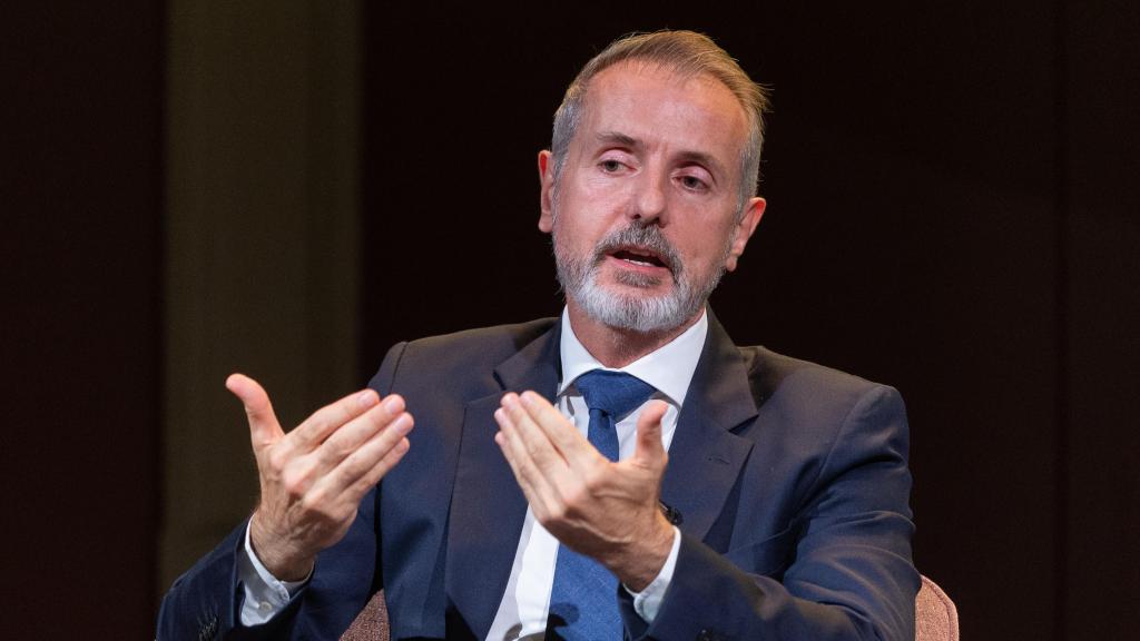 El presidente de Telefónica, Marc Murtra, en los Desayunos del Ateneo el 1 de octubre de 2025.