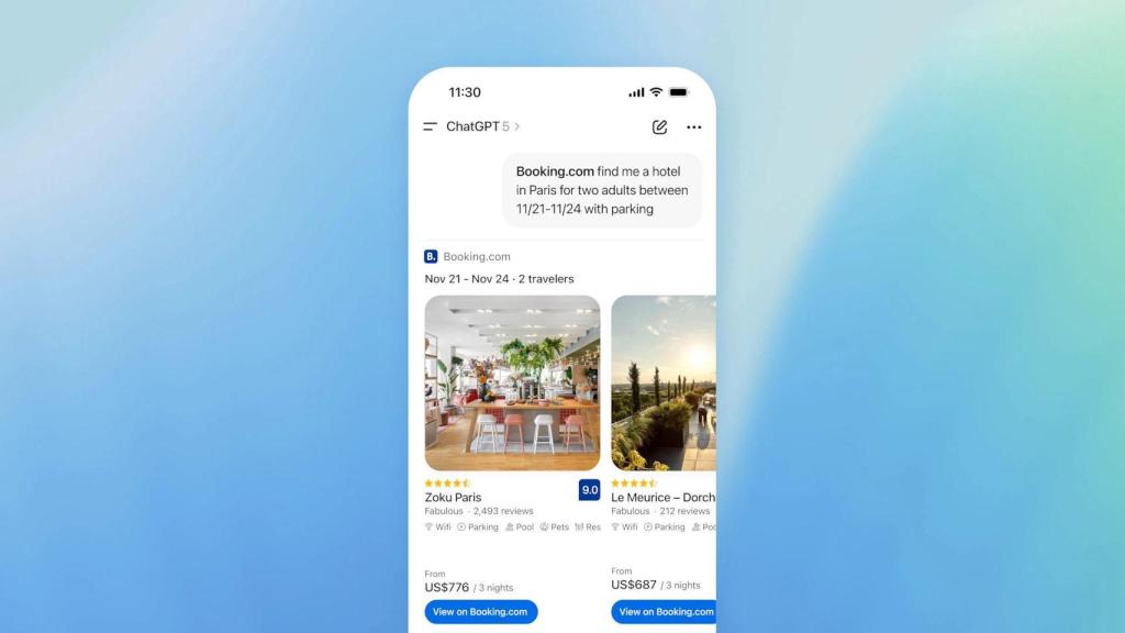 App de Booking.com dentro de ChatGPT