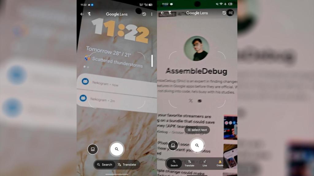 El botón de crear de Nano Banana en Google LEns