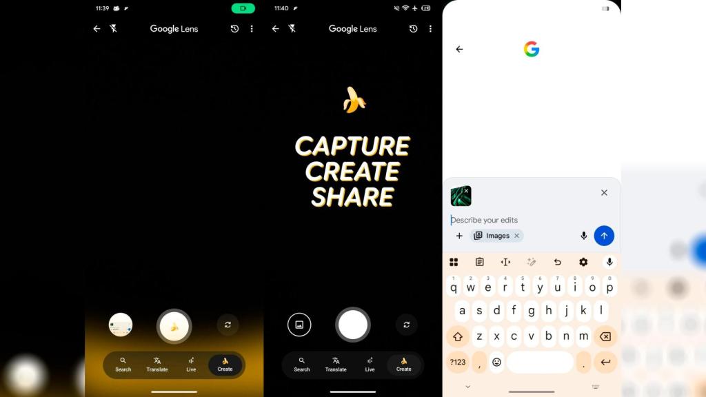 La interfaz de edición en Google Lens