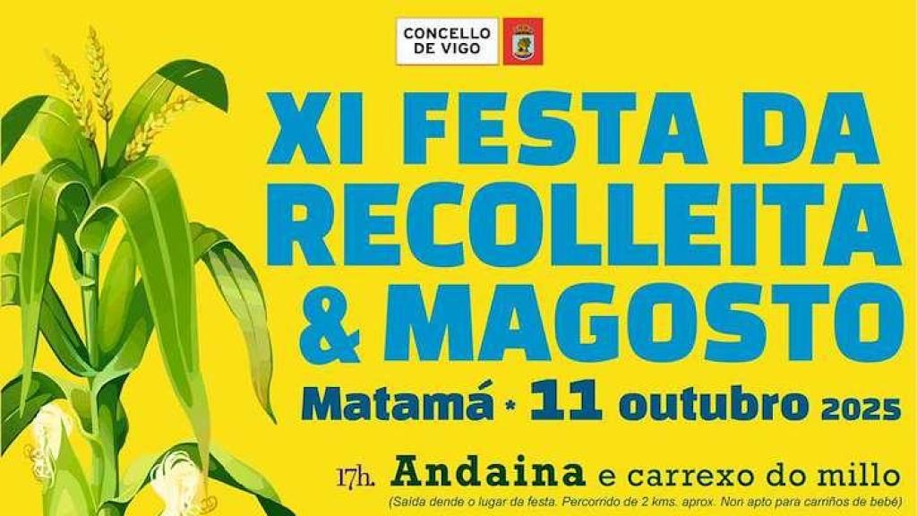 Cartel de la edición de 2025 de la Festa da recollida do Millo de Matamá