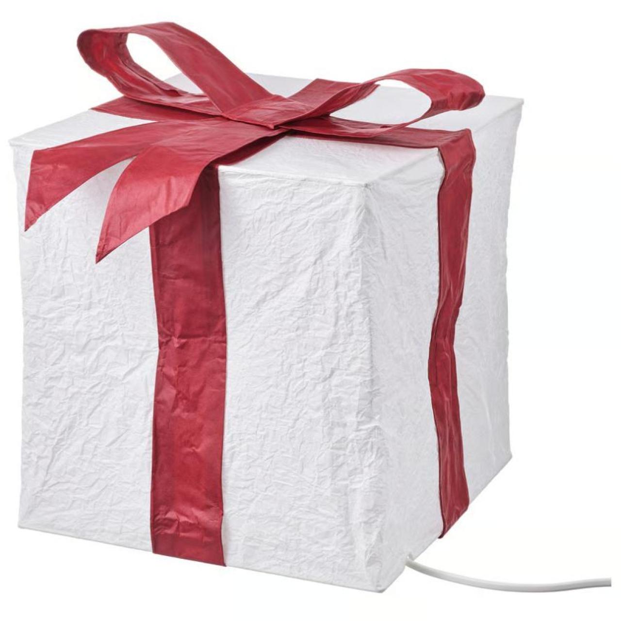 Lámpara tipo regalo de Navidad.