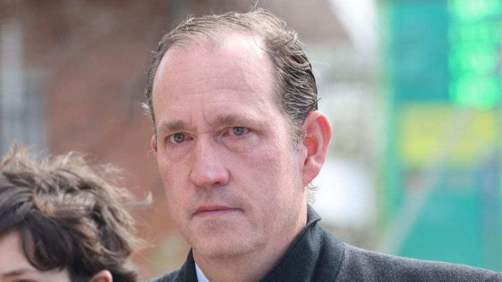 Bruno Gómez-Acebo , en el funeral de su hermano Fernando, en Madrid, el 3 de marzo de 2024.