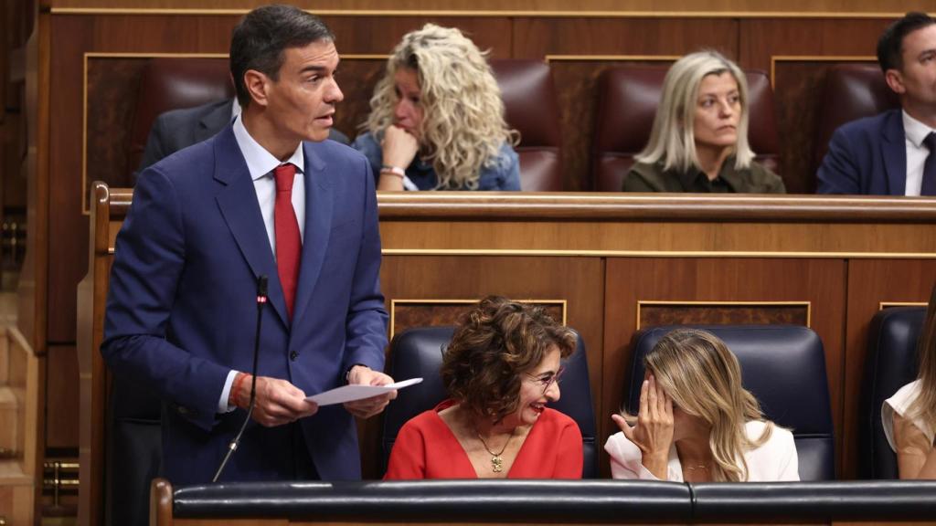 El presidente del Gobierno, Pedro Sánchez, durante la sesión de control.