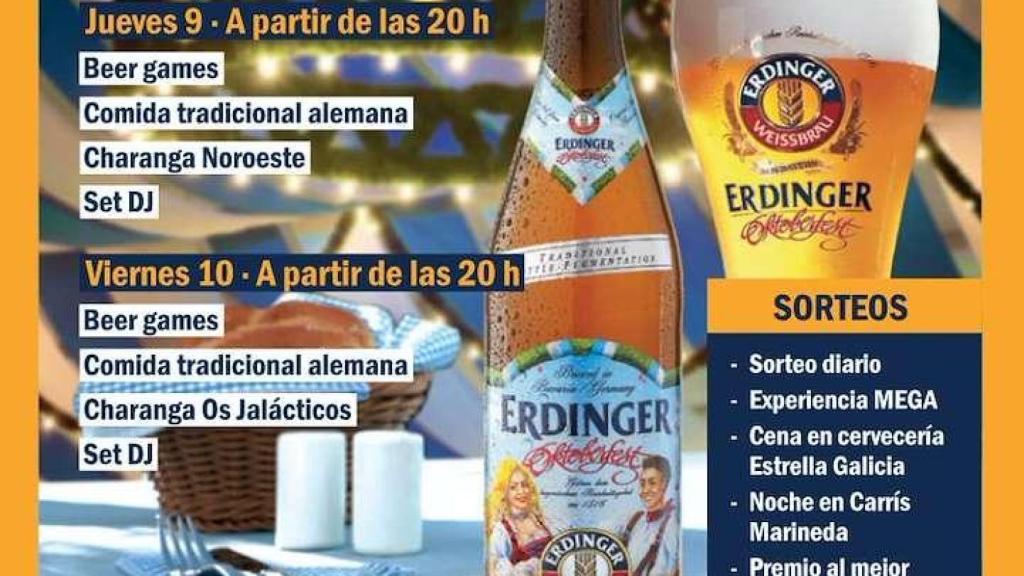 Cartel de la celebración del Oktoberfest en el Monte do Gozo
