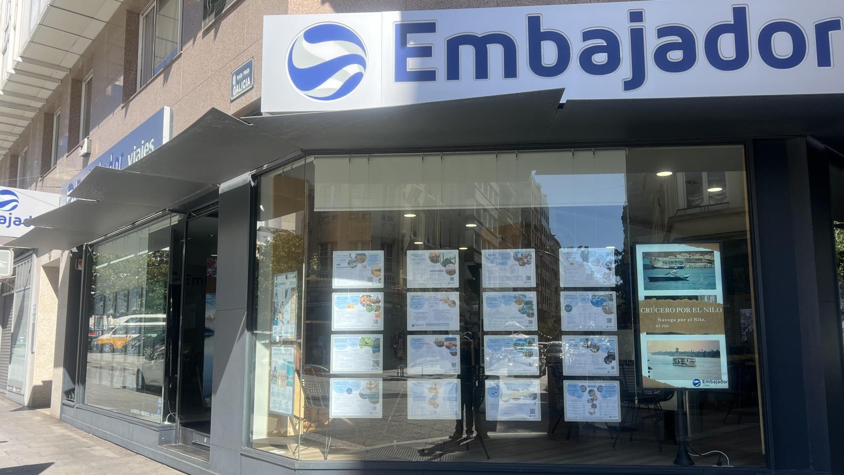 Agencia de viajes en el centro de A Coruña.