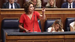 ´La vicepresidenta del Gobierno, María Jesús Montero, durante la sesión de control en el Congreso.