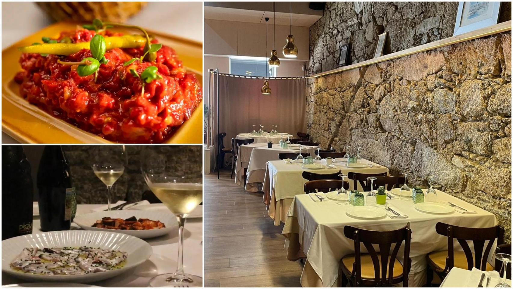 Platos servidos en los restaurantes de A Coruña Culuca y Pablo Gallego.