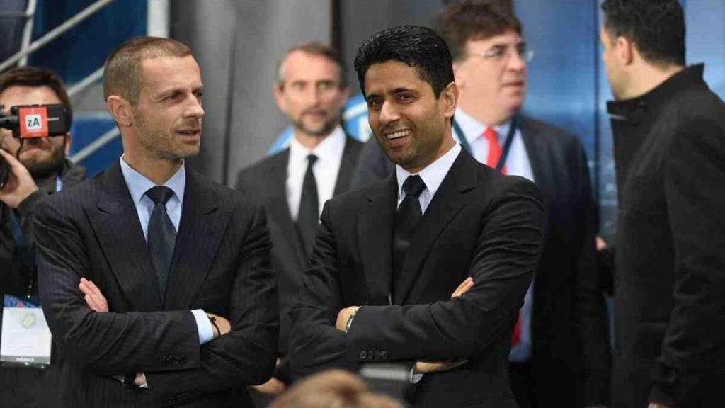 Aleksander Ceferin con Al-Khelaifi en un encuentro