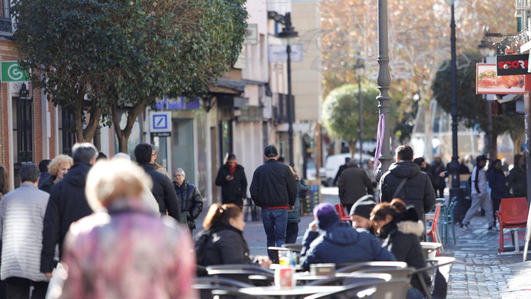 Vista general de la calle Madrid de Getafe.