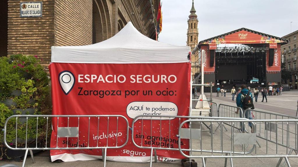 Un espacio seguro en la plaza del Pilar.