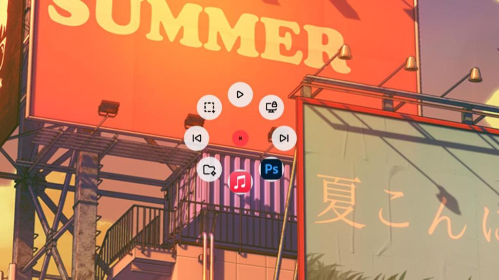 Interfaz de los Action Rings.