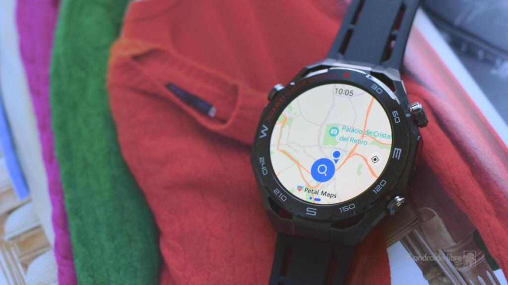 Así se ve un mapa en la app Petal Maps del HUAWEI Watch Ultimate 2