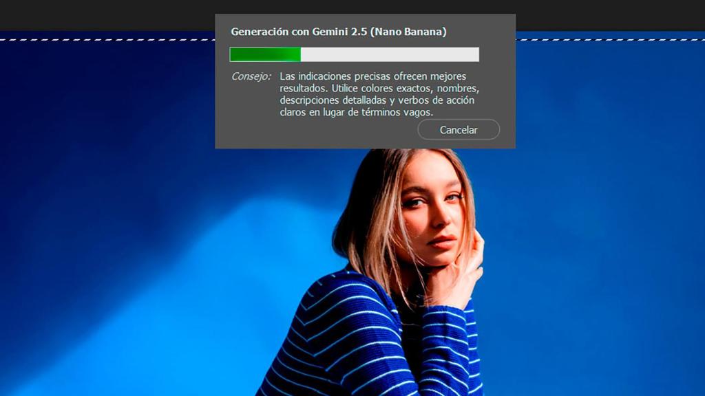 El modelo de IA Nano Banana en Photoshop