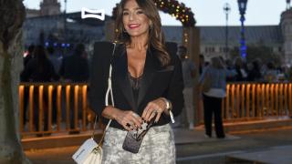 Raquel Bollo posando a la salida de un concierto.