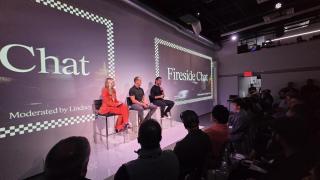 Keynote principal del evento de presentación de nuevos productos de Square (de izquierda a derecha): Lindsey Irvine, Chief Marketing Officer (CMO) en Square; Randy Garutti, exdirector ejecutivo de Shake Shack y Jack Dorsey, CEO de Block.