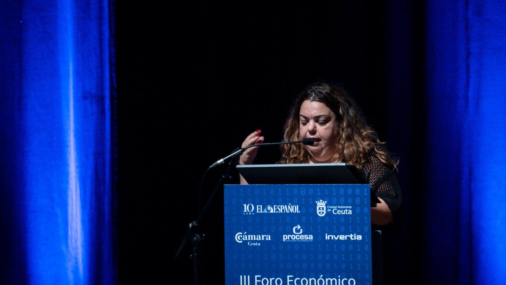 Cristina Pérez Valero, delegada del Gobierno de Ceuta, durante el III Foro Económico Español en Ceuta, organizado por EL ESPAÑOL e Invertia.