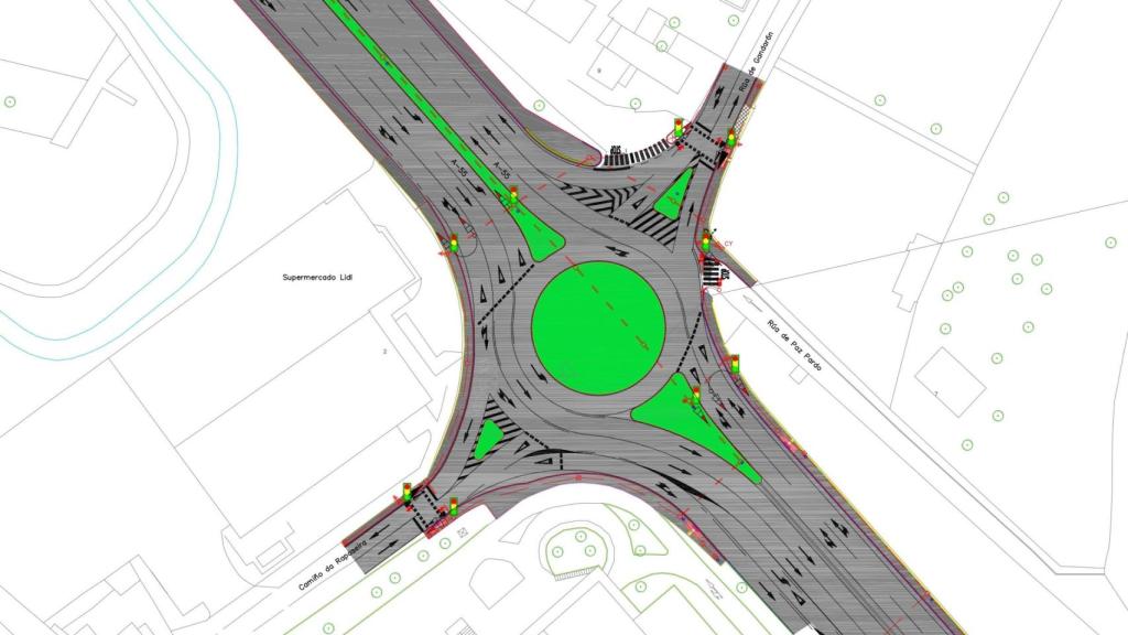 Plano de la rotonda en la Avenida de Madrid.