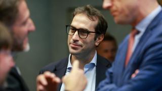 El ministro de Economía, Carlos Cuerpo, durante la reunión de ministros de finanzas del Eurogrupo.