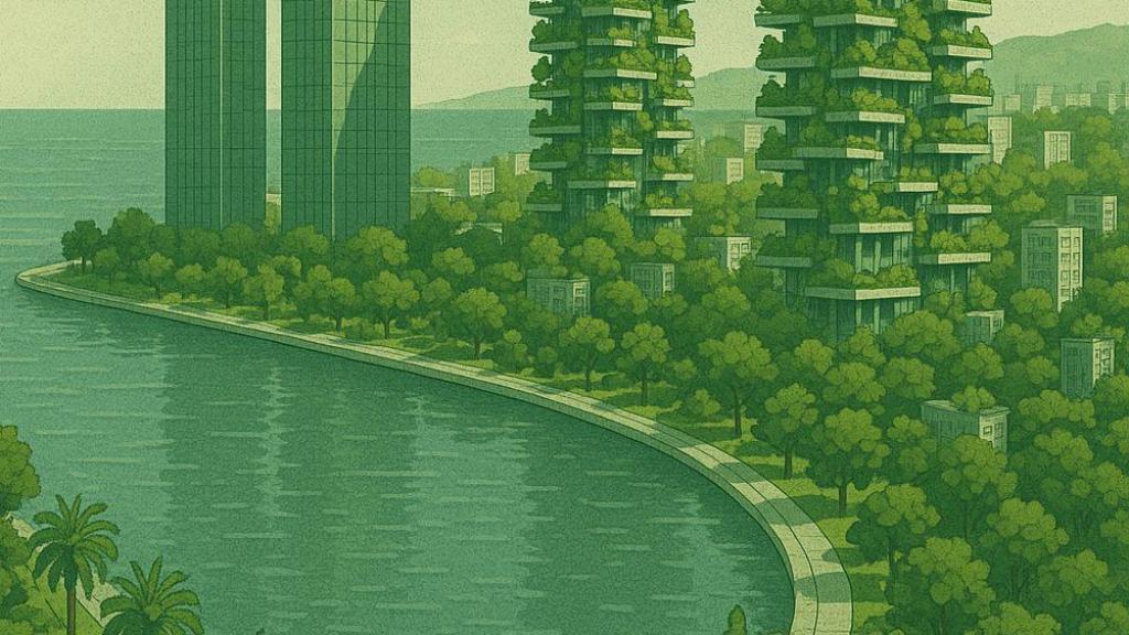 Infografía de una Málaga verde.