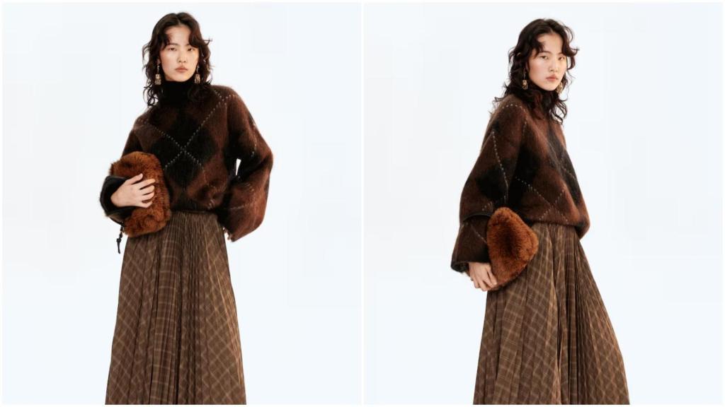 Falda con estampado de cuadros. Ref: 1307314001