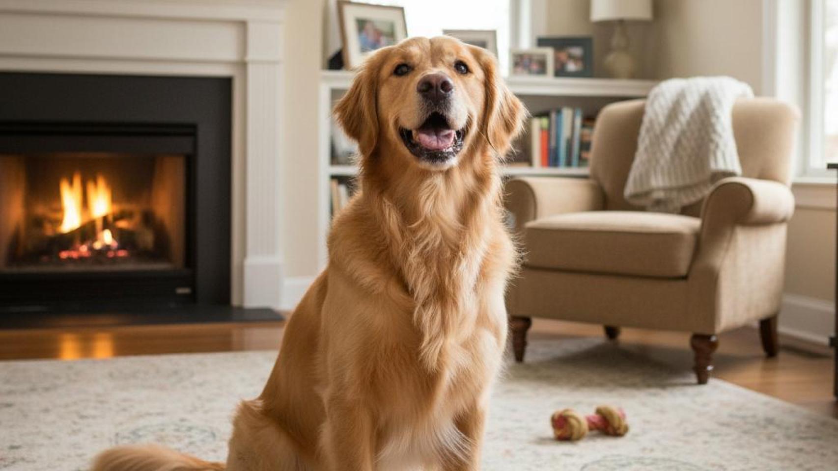 Un perro en una casa.