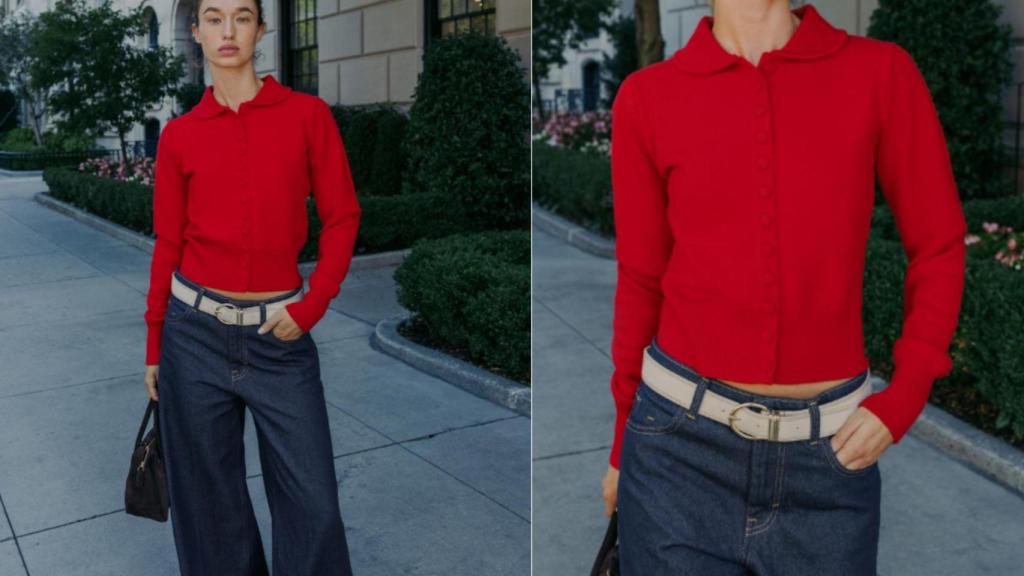 Chaqueta de Zara de punto y cuello bobo. Ref: 5536/145/600