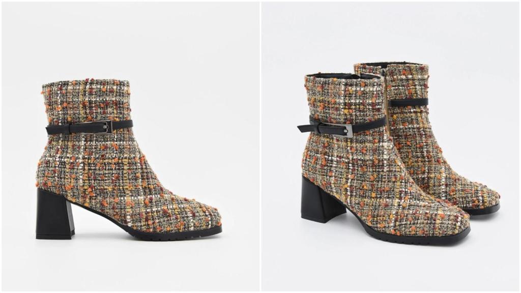 Bota con estampado de cuadros. Ref: 462K111MU