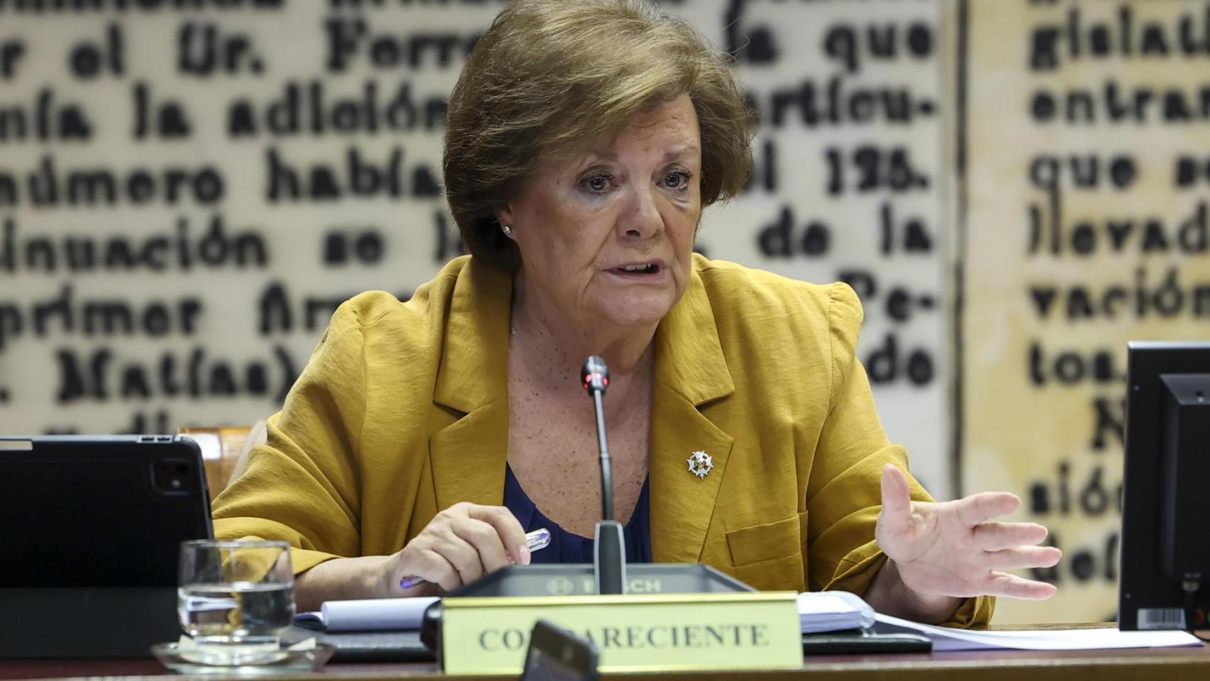 La presidenta del Tribunal de Cuentas, Enriqueta Chicano Jávega, este jueves en el Senado.