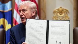 US President Donald Trump holds executive order on Columbus Day
