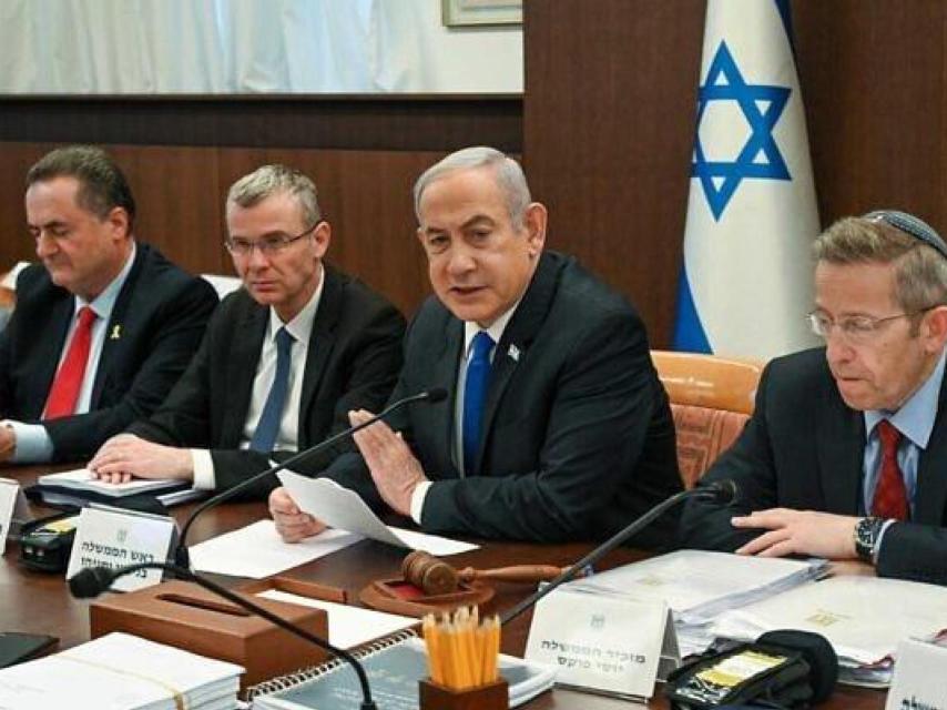 Imagen de archivo de una reunión del gabinete de Netanyahu.