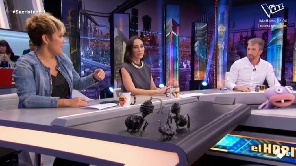 Cristina Pardo, Tamara Falcó y Pablo Motos en la tertulia de 'El Hormiguero'.