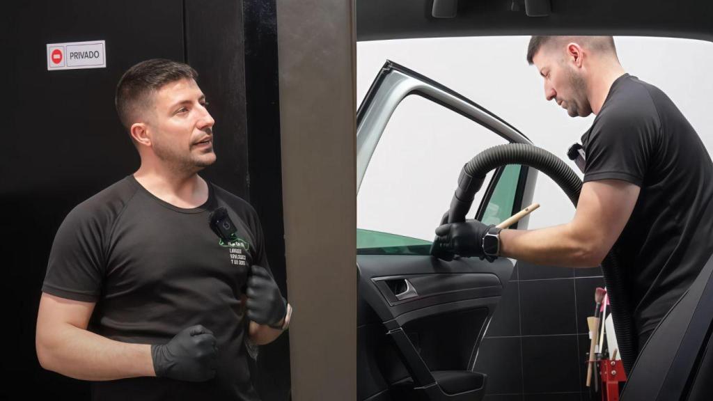 Manuel, dueño de un negocio de lavado de coches.