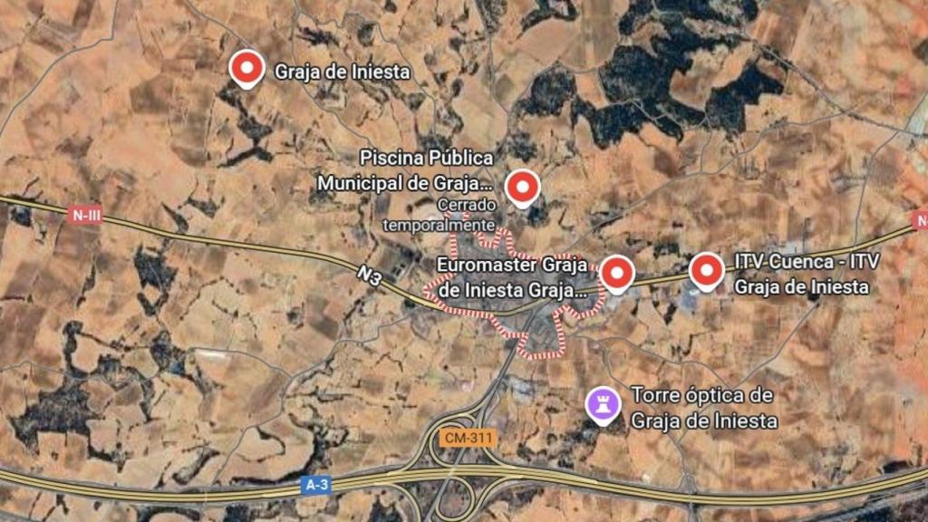 Mapa donde se puede observar donde se ha producido el accidente.