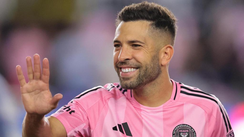 Jordi Alba celebra su gol con el Inter Miami.